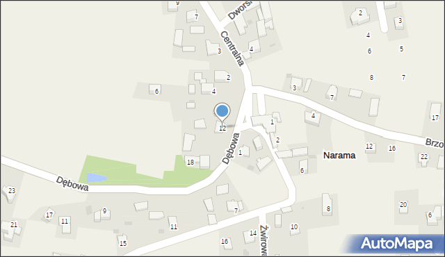 Narama, Dębowa, 12, mapa Narama