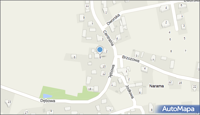 Narama, Dębowa, 4, mapa Narama