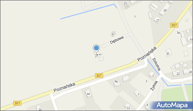 Niepruszewo, Dębowa, 15, mapa Niepruszewo