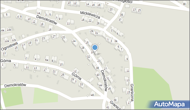Nowa Ruda, Demokratów, 21, mapa Nowa Ruda