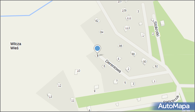 Nowe Załubice, Dereniowa, 8, mapa Nowe Załubice