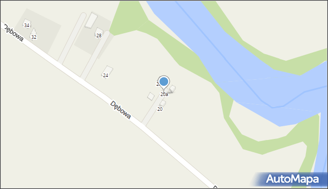 Odrzechowa, Dębowa, 20a, mapa Odrzechowa