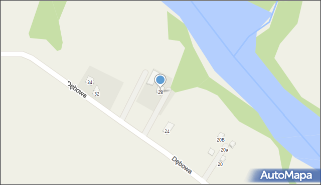 Odrzechowa, Dębowa, 28, mapa Odrzechowa