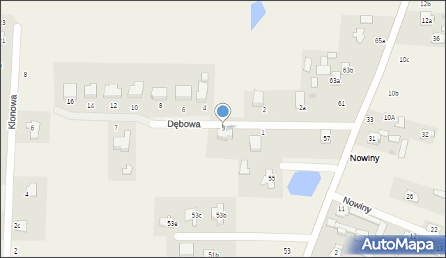 Okszów, Dębowa, 3, mapa Okszów