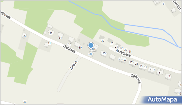 Olszowice, Dębowa, 28a, mapa Olszowice