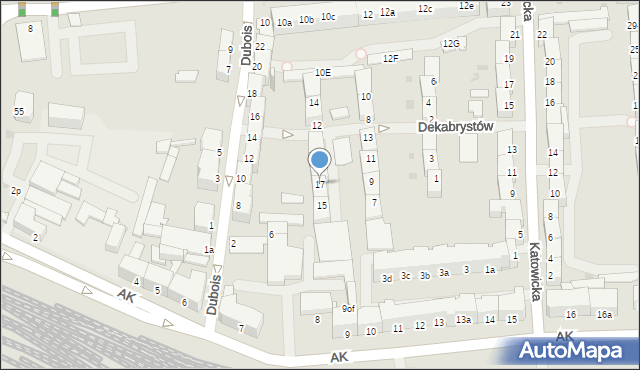 Opole, Dekabrystów, 17, mapa Opola