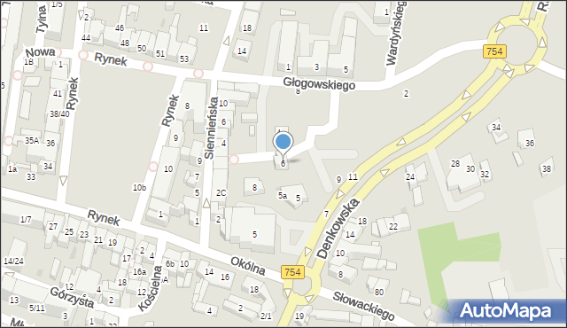 Ostrowiec Świętokrzyski, Denkowska, 6, mapa Ostrowiec Świętokrzyski