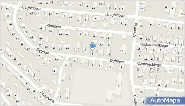 Piekary Śląskie, Dębowa, 6, mapa Piekary Śląskie