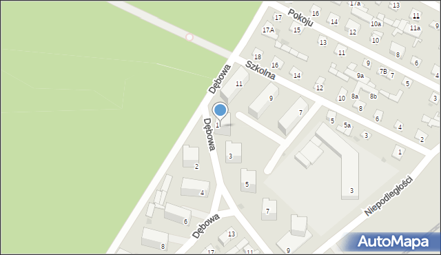 Pionki, Dębowa, 1A, mapa Pionki