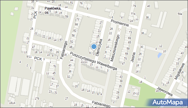 Piotrków Trybunalski, Demczyka Tadeusza Juliusza, 1, mapa Piotrków Trybunalski