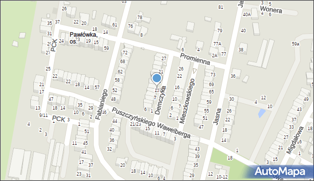 Piotrków Trybunalski, Demczyka Tadeusza Juliusza, 11, mapa Piotrków Trybunalski