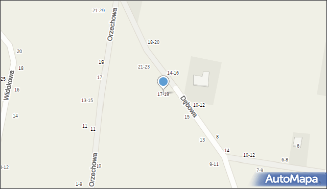 Piotrkowiczki, Dębowa, 17-19, mapa Piotrkowiczki