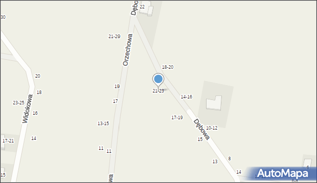 Piotrkowiczki, Dębowa, 21-23, mapa Piotrkowiczki