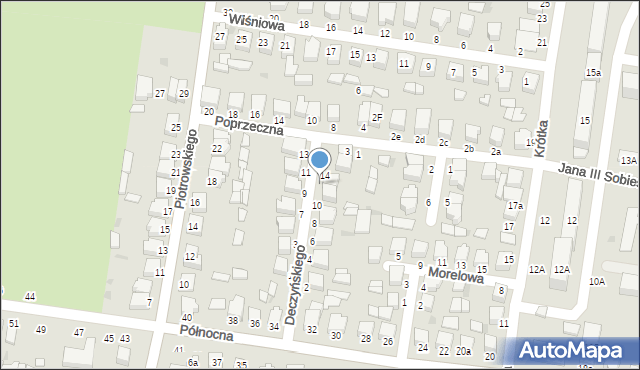 Poddębice, Deczyńskiego, 12, mapa Poddębice