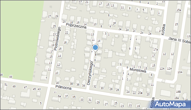 Poddębice, Deczyńskiego, 8, mapa Poddębice