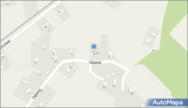 Pogórze, Dębina, 31, mapa Pogórze