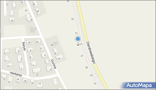 Pogórze, Derdowskiego Hieronima, 49, mapa Pogórze