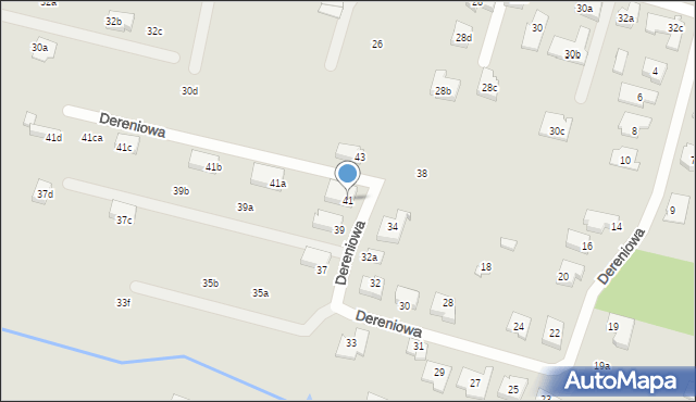 Poznań, Dereniowa, 41, mapa Poznania