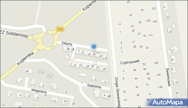 Pruszcz Gdański, Deyny Kazimierza, 14, mapa Pruszcz Gdański