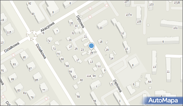 Pruszków, Dębowa, 15, mapa Pruszków