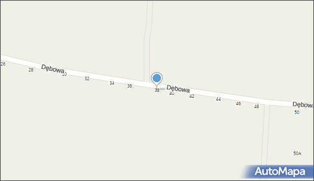 Pruszków, Dębowa, 38, mapa Pruszków