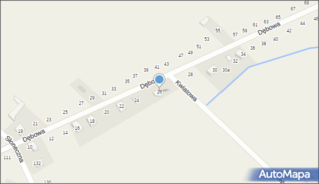 Pustkowie Lgockie, Dębowa, 16, mapa Pustkowie Lgockie