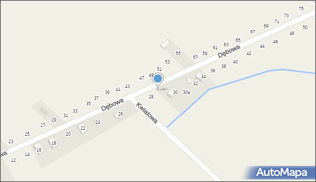 Pustkowie Lgockie, Dębowa, 18, mapa Pustkowie Lgockie