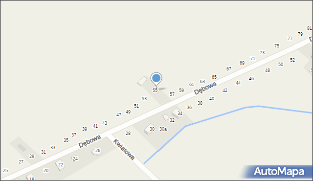 Pustkowie Lgockie, Dębowa, 3, mapa Pustkowie Lgockie