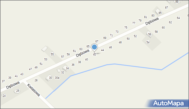 Pustkowie Lgockie, Dębowa, 42, mapa Pustkowie Lgockie