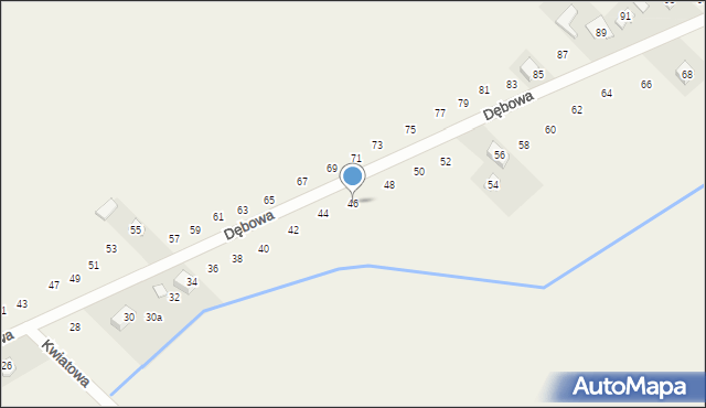 Pustkowie Lgockie, Dębowa, 46, mapa Pustkowie Lgockie