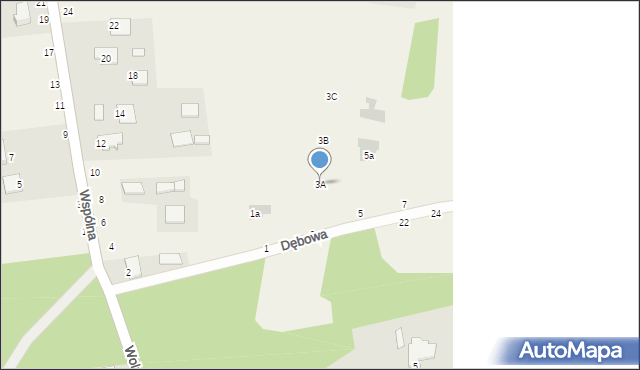 Pysznica, Dębowa, 3A, mapa Pysznica