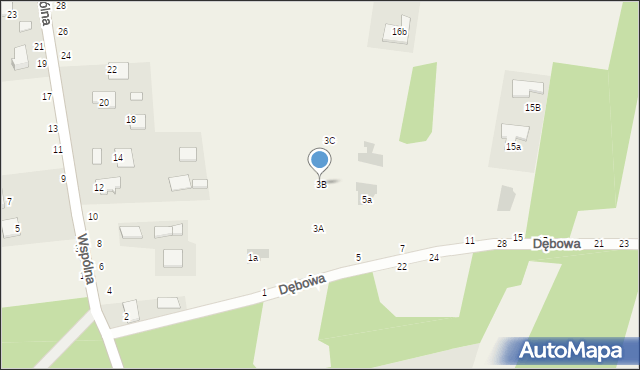 Pysznica, Dębowa, 3B, mapa Pysznica