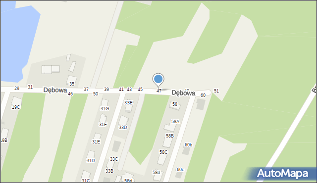 Pysznica, Dębowa, 47, mapa Pysznica