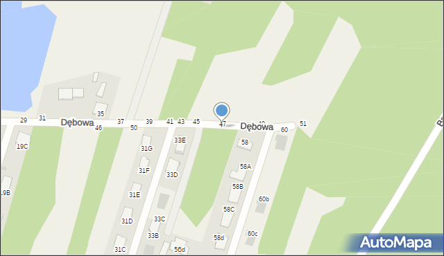 Pysznica, Dębowa, 56, mapa Pysznica