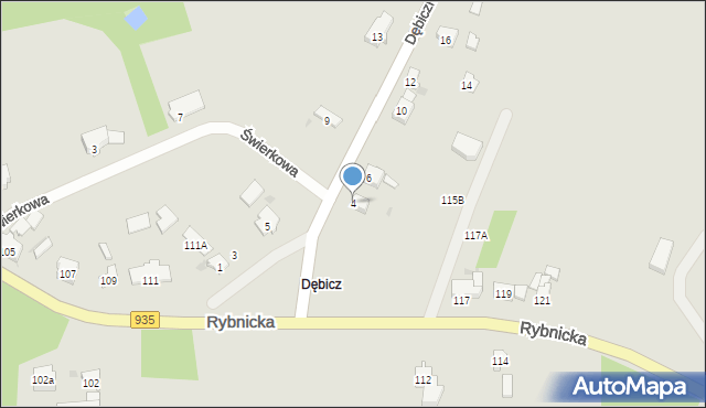 Racibórz, Dębiczna, 4, mapa Racibórz