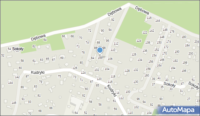 Radawa, Dębowa, 100, mapa Radawa