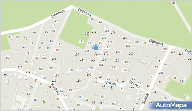 Radawa, Dębowa, 154, mapa Radawa