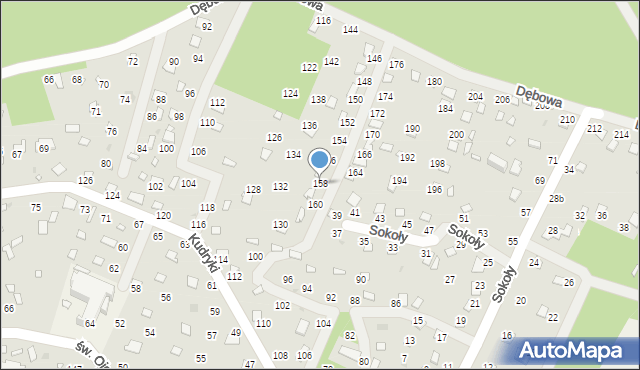 Radawa, Dębowa, 158, mapa Radawa