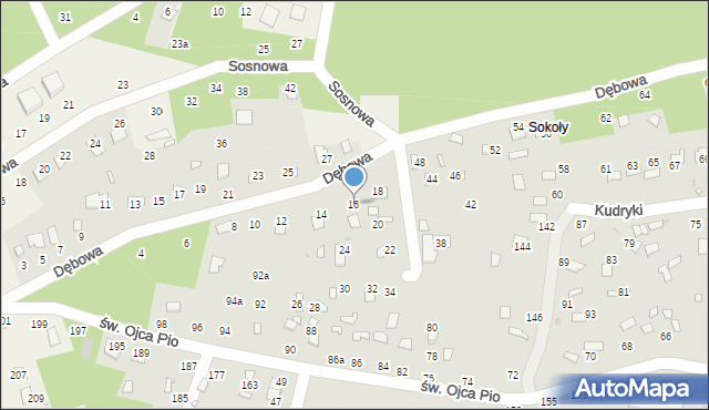 Radawa, Dębowa, 16, mapa Radawa