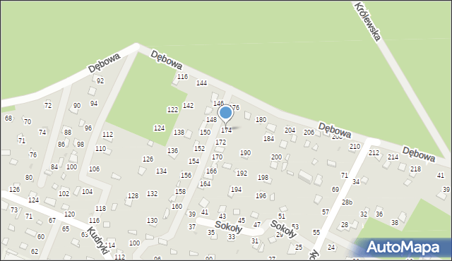 Radawa, Dębowa, 174, mapa Radawa