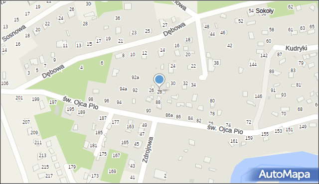 Radawa, Dębowa, 28, mapa Radawa