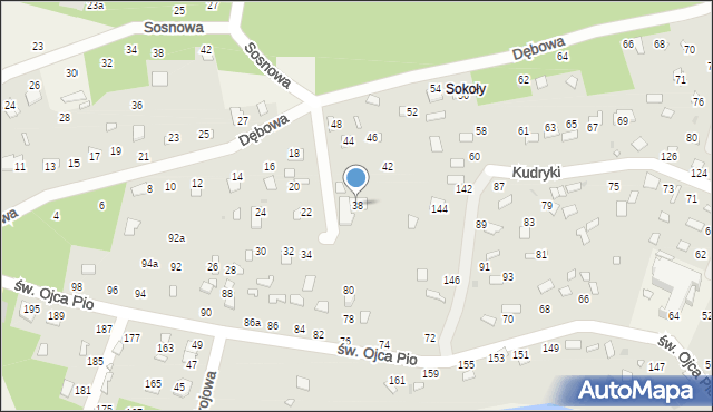 Radawa, Dębowa, 38, mapa Radawa