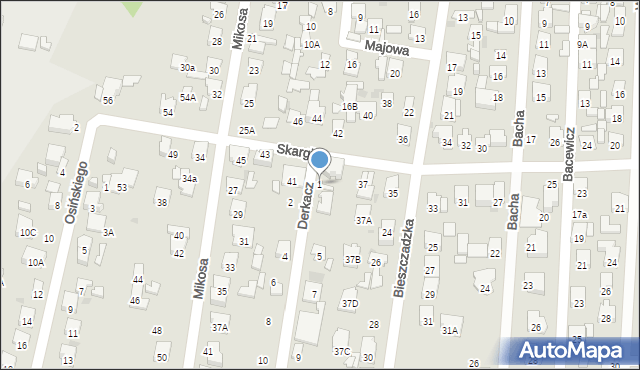 Radom, Derkacz Heleny, 1, mapa Radomia