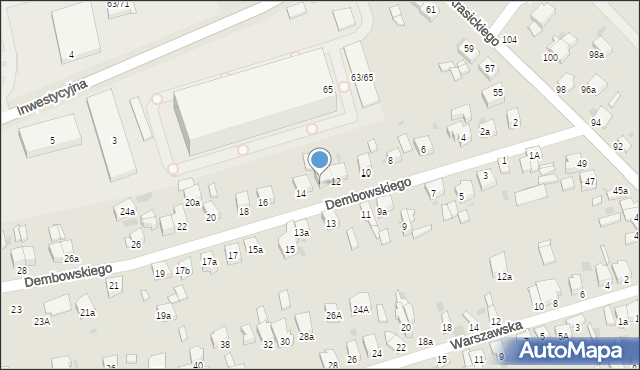 Radomsko, Dembowskiego Edwarda, 12a, mapa Radomsko