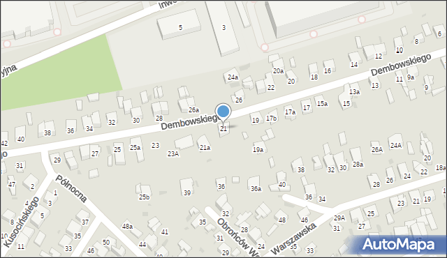 Radomsko, Dembowskiego Edwarda, 21, mapa Radomsko