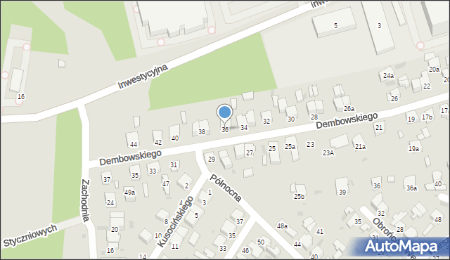 Radomsko, Dembowskiego Edwarda, 36, mapa Radomsko