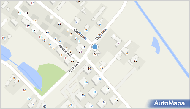 Radwanice, Dębowa, 5a, mapa Radwanice