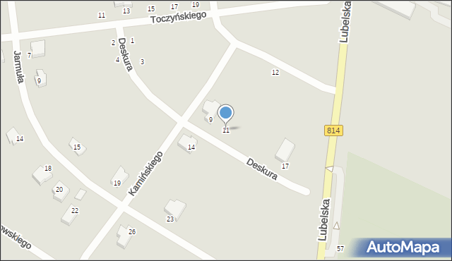 Radzyń Podlaski, Deskura Bronisława, 11, mapa Radzyń Podlaski