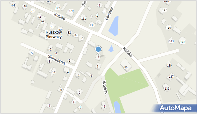 Ruszków Pierwszy, Dębowa, 1, mapa Ruszków Pierwszy