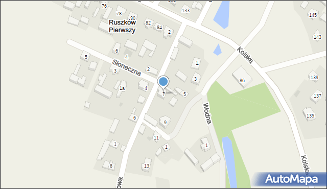 Ruszków Pierwszy, Dębowa, 7, mapa Ruszków Pierwszy